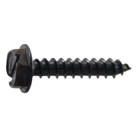 Midwest Fastener Sheet Metal Screw, #6 x 3/4 in, Black Oxide Steel Flange Hex Head Slotted Drive, 30 PK 39563
